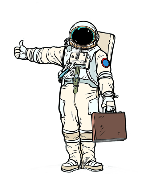 Astronaut Hitch Hicking