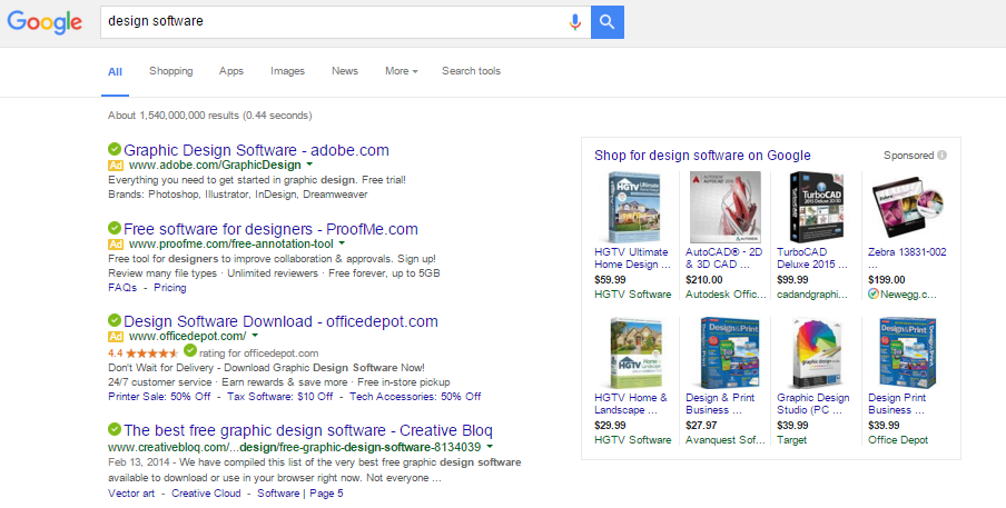 side panel in search